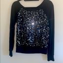 Delia's Delia’s Black Sequined Long Sleeve Pullover Sweatshirt Photo 1