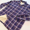 LL Bean Purple Plaid Sherpa Fleece Lined Flannel‎ Shirt Jacket Shacket LARGE Photo 0