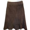 CAbi  Brown Suede Leather Scallop Skirt Size 2 Photo 1