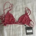 Beginning Boutique Red Gingham Bathing Suit Top Photo 1