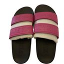 PINK - Victoria's Secret Victoria’s Secret Pink Graphic Logo Double Strap Slides. Photo 1