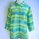 kim rogers  button front colorful lightweight collared quarter sleeve top  2X Photo 7