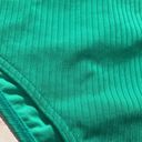 Topshop Vibrant Green Ribbed High Waisted  Bikini Bottoms Photo 5