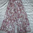 Aakaa  Pink, Orange & Cream Floral High Rise Flowy Wide Leg Palazzo Pants - Small Photo 3