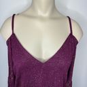 Chaser  Women's Size Medium Cold Shoulder Top Purple Shimmer Cage Back Blouse NWT Photo 1