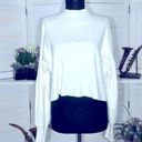 INC Culpos  oversized cream lightweight turtleneck cropped sweater sz L Photo 0