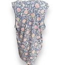 Bobeau Studio B by  Scoop Neck Tank Top Plus 3X Blue Pink Floral Tie Hem NWOT Photo 1