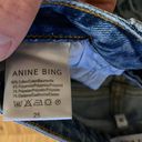 ANINE BING  gabe jean medium wash straight leg ankle distressed size 25 Photo 6