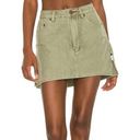 One Teaspoon  Vanguard Mid Rise Relaxed Denim Mini Skirt In Olive Photo 1