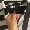 DKNY Women’s  Mixed Striped Button Down Shirt Black White Size XS Photo 3