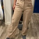 SheIn wide leg cargo pants corduroy tan beige small Photo 7