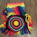 Bohemian Crochet Multicolor Rainbow Fringe Boho Hippie Crossbody Sling Bag Purse Multiple Photo 3