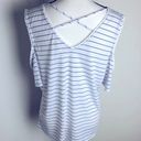 Maison Jules  Size XL Womens White Striped Blouse Photo 4