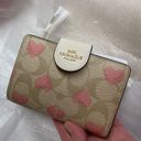 Coach Medium Corner Zip Wallet In Signature Canvas With Heart Print CQ146 Photo 0