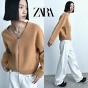 ZARA NWT  100% Wool Camel Zip Bomber Jacket Sz Small Photo 1