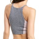 We Over Me Wip Crop Top Sports Bra Dark Grey Shale Pink XS Extra Small Gray Photo 9