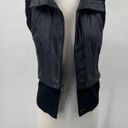 BCBGMAXAZRIA  Viggo Lamb Leather Vest Mixed Media Rib Knit Wool Black Womens XS Photo 4