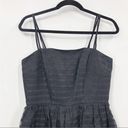 Shoshanna  Silk Chelsea Organza Ribbon Stripe Fit And Flare Black Mini Dress 6 Photo 2