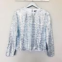 Something Navy  All Over Silver Sequin Long Sleeve Blouse Photo 0