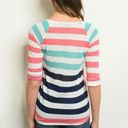 Timing NWOT  Short sleeve scoop neck striped tunic Photo 2