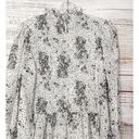 fab'rik  Women's Speckle Print Long Sleeve Smocked Blouse White Black Size Medium Photo 10