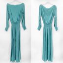 Alexie Clemence Dusty Aqua Blue Long Sleeve Smocked Silk Maxi Dress Size S Photo 1