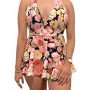 Papaya Dark Blue Floral Fit and Flare Romper Photo 0