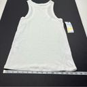 Zella  White Ribbed Tank Top Womens Size XS Extra Small Athletic Layer NEW *FLAW Photo 10