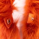 Vintage leather coat with fur trim, color orange Size XS Photo 5