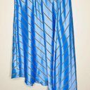 EXPRESS NWT  Asymmetrical Skirt SMALL Blue Striped Satin High Waist Elastic Waist Photo 0