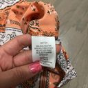 Rachel Zoe NWT!  Orange Bandana Print Faux Wrap Tank Sleeve Blouse. Medium Photo 3