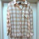 POL  brown and cream plaid button down top - Medium Photo 0