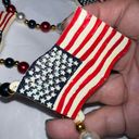 Vintage Mardi Gras American Flag Bead Red Photo 3