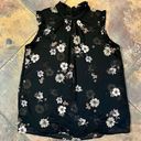 Who What Wear  Floral Sleeveless High Neck Blouse Large Photo 5