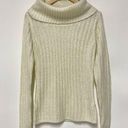 Suzy Shier  Cowl Neck Turtleneck Sweater (Cream Metallic) - Medium Photo 0