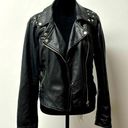 Miss London Faux Leather Jacket Black Size Med Zipper Pockets Biker Moto Photo 0