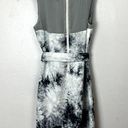 CoVelo Artsy Linen Blend Dress Womens Sz. 6 Layered Tie Die Waist Tie Gray White Photo 7