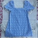 ZARA Light Blue and White Floral Eyelet Shift Mini Dress Photo 4