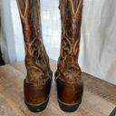 Justin Womens Size 7.5 B Brown Leather Cowboy Western Boots Photo 3