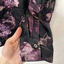  S Vince Silk Floral Long Sleeve Spread Collar Black and Purple Blouse Photo 8