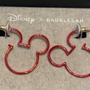 Disney  x Baublebar Earring Red Metal Mickey Mouse Outline Jewelry Stud New Photo 1