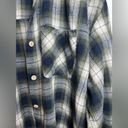 POL  Green Flannel Button Down with Raw Hem Oversized Size Small EUC Photo 1