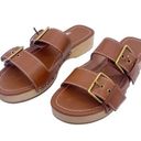 J.Crew  brown leather wood sandals size 7.5 NWOT Photo 0