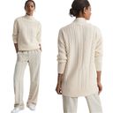 Reiss  Martha Wool Blend Cable Knit Tunic Mock Neck Sweater Cream Size L NWT Photo 1