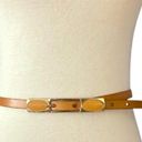 Gottex  Skinny Perforated Golden Leather Belt Photo 1