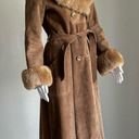 wilson's leather VTG 70’s Penny Lane Almost Famous Suede Shearling Wrap Trench Coat Photo 0