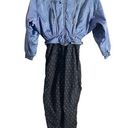 Vintage Blue Bogner  Black Jacquard Nylon Ski Snow Jumpsuit Size 8 Photo 0