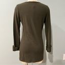 Vintage Havana  Army Green 3/4 Sleeve Embellished Pocket Shirt Size Medium Photo 4