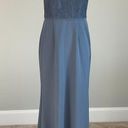 Adrianna Papell  Women's Formal Dress Size 16 Blue Sleeveless Lace and Crepe Gown Photo 2