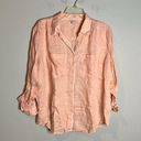 Joie  peach linen button down top Photo 0